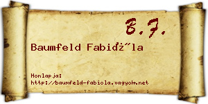 Baumfeld Fabióla névjegykártya